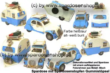Nostalgie Wohnwagen- Gepann hellblau Gesamt